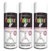 3X Paint Factory White Satin Spray Paint 400ml Spray Paint
